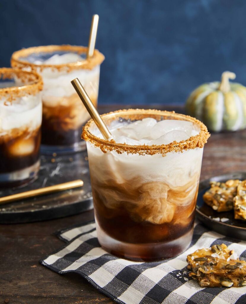 fall cocktails pumpkin spice white Russian by Country Living