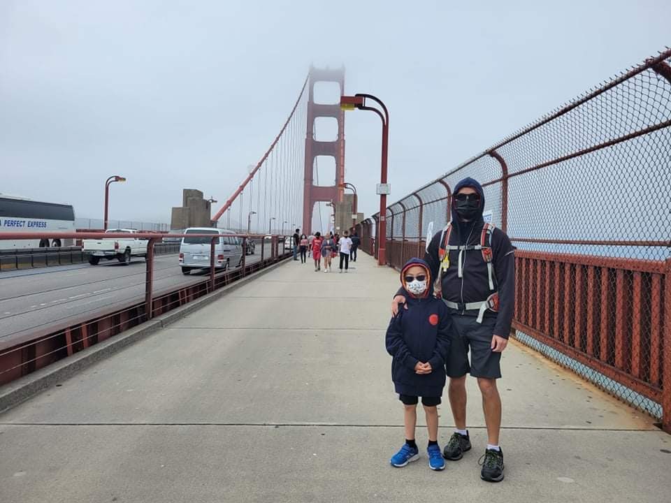 Peter and his son on the golden gate bridge